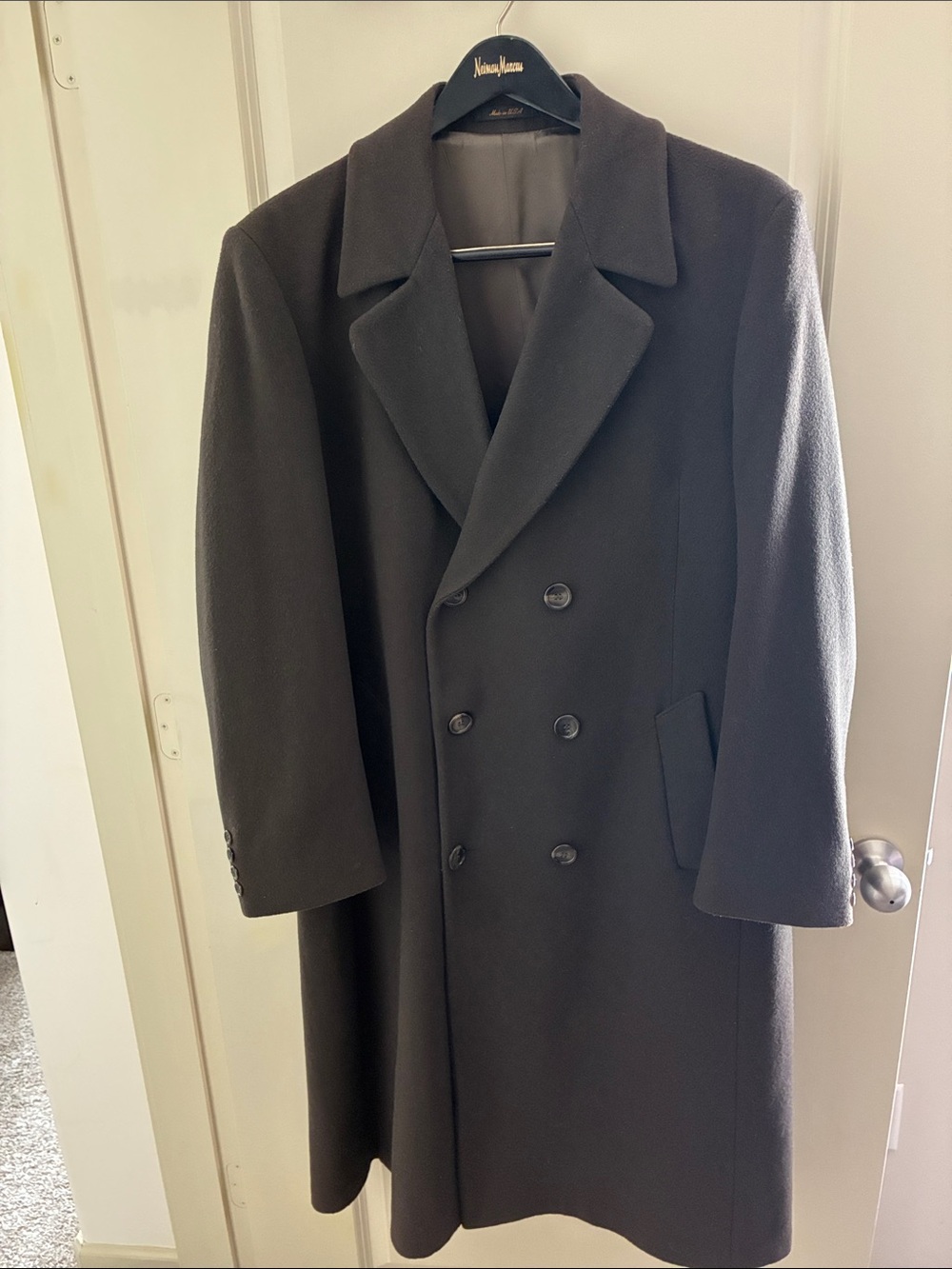London Fog Men's Double-Breasted Coat - Dark Brown